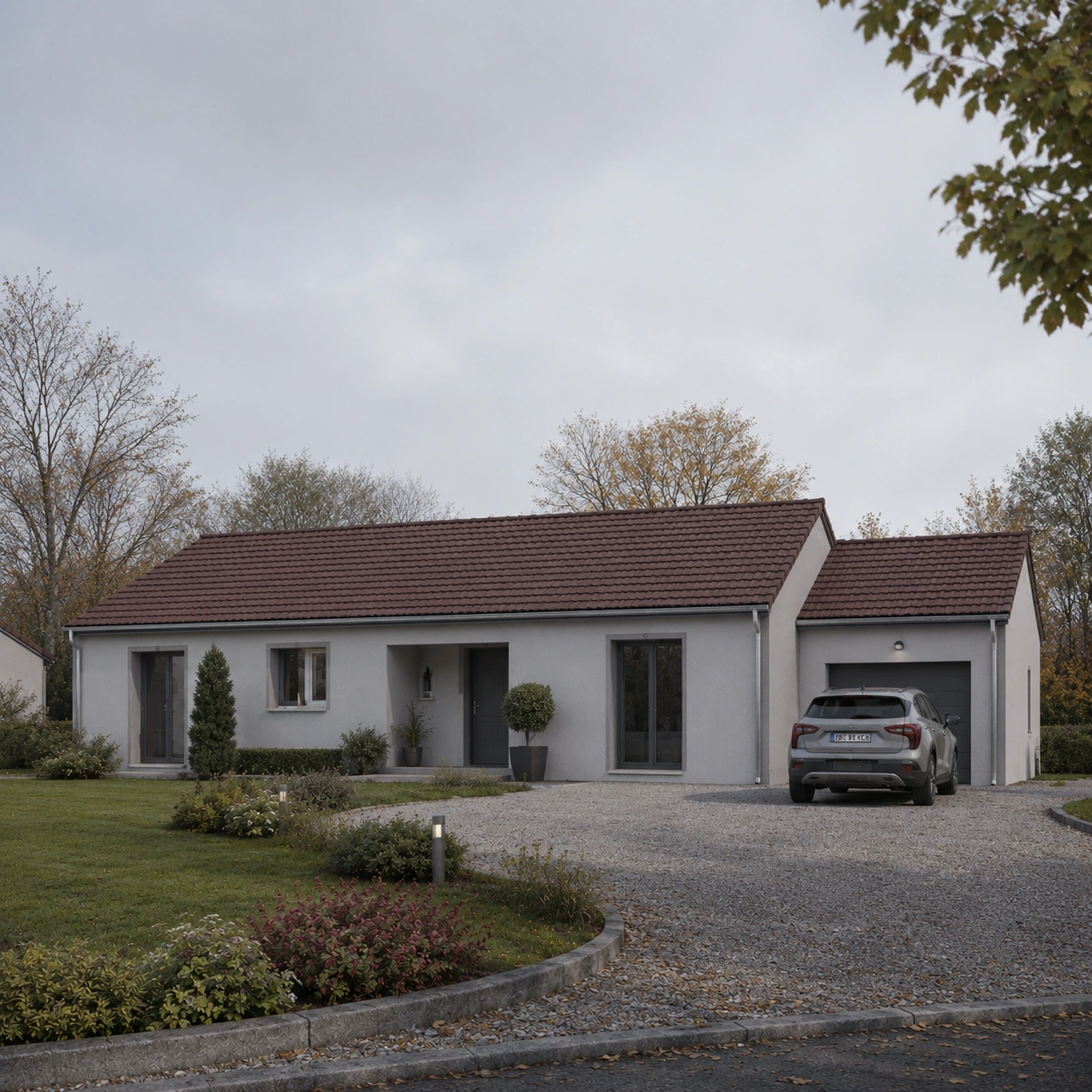 Maison avec garage accolé